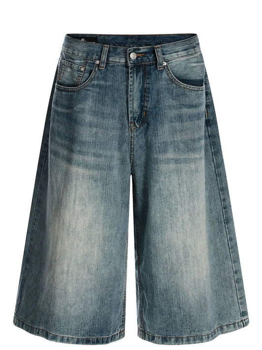 Men's Wide-Leg Denim Shorts