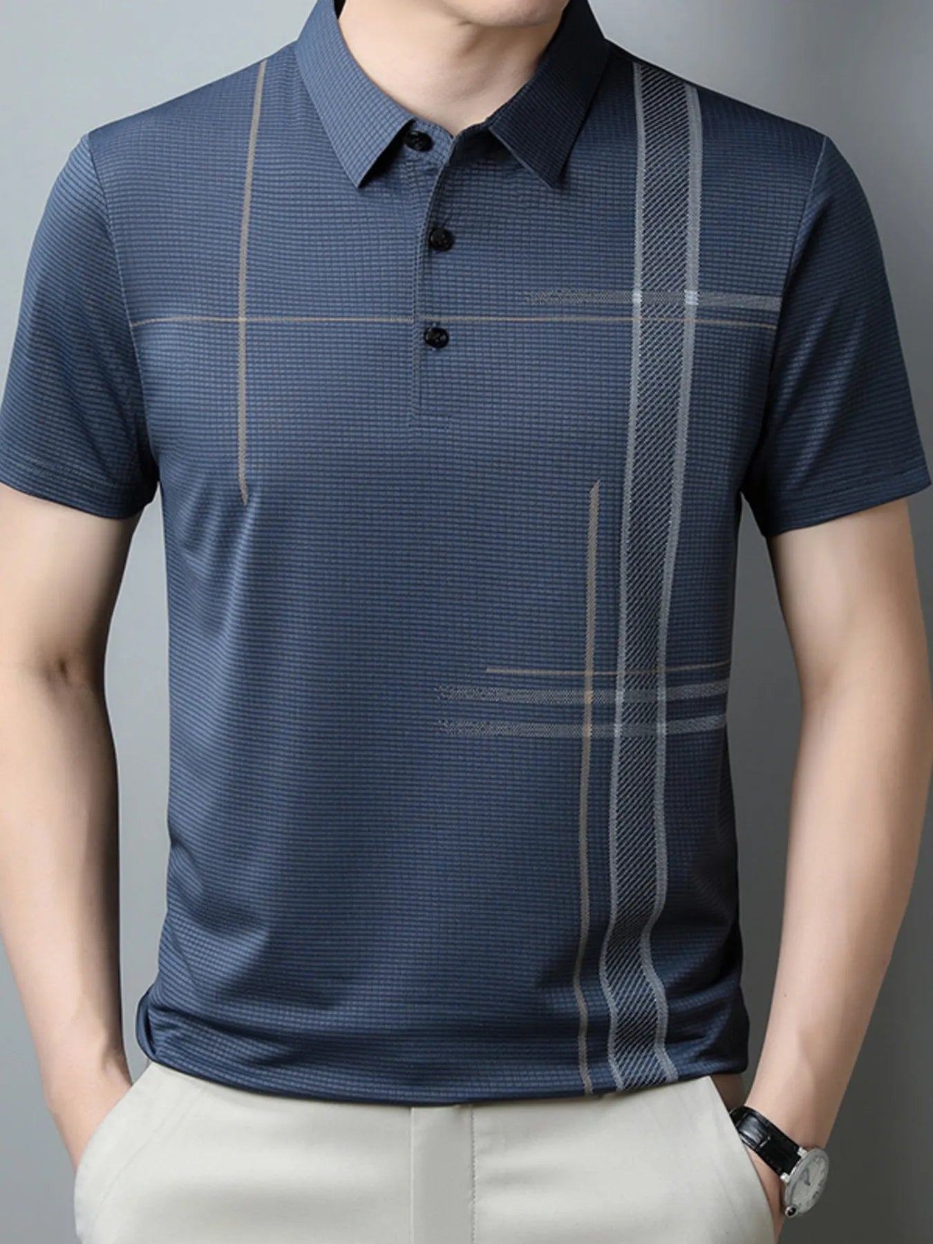 Men's Plus Size Short Sleeve Business Casual Polo Shirt
