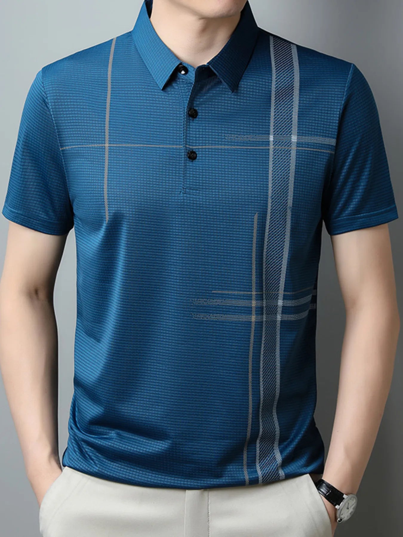 Men's Plus Size Short Sleeve Business Casual Polo Shirt