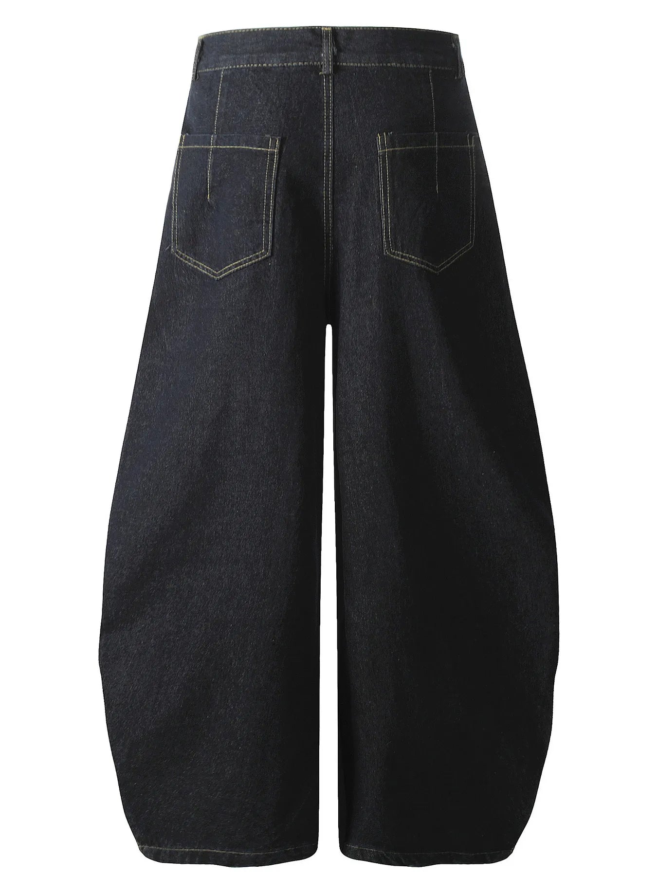 Men's Button Fly High Waist Curved Jeans
