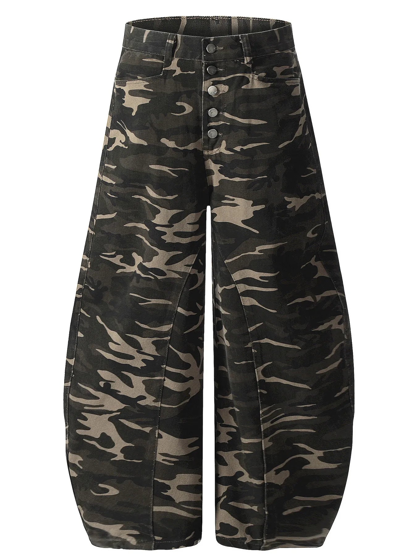 Men's Button Fly High Waist Curved Jeans
