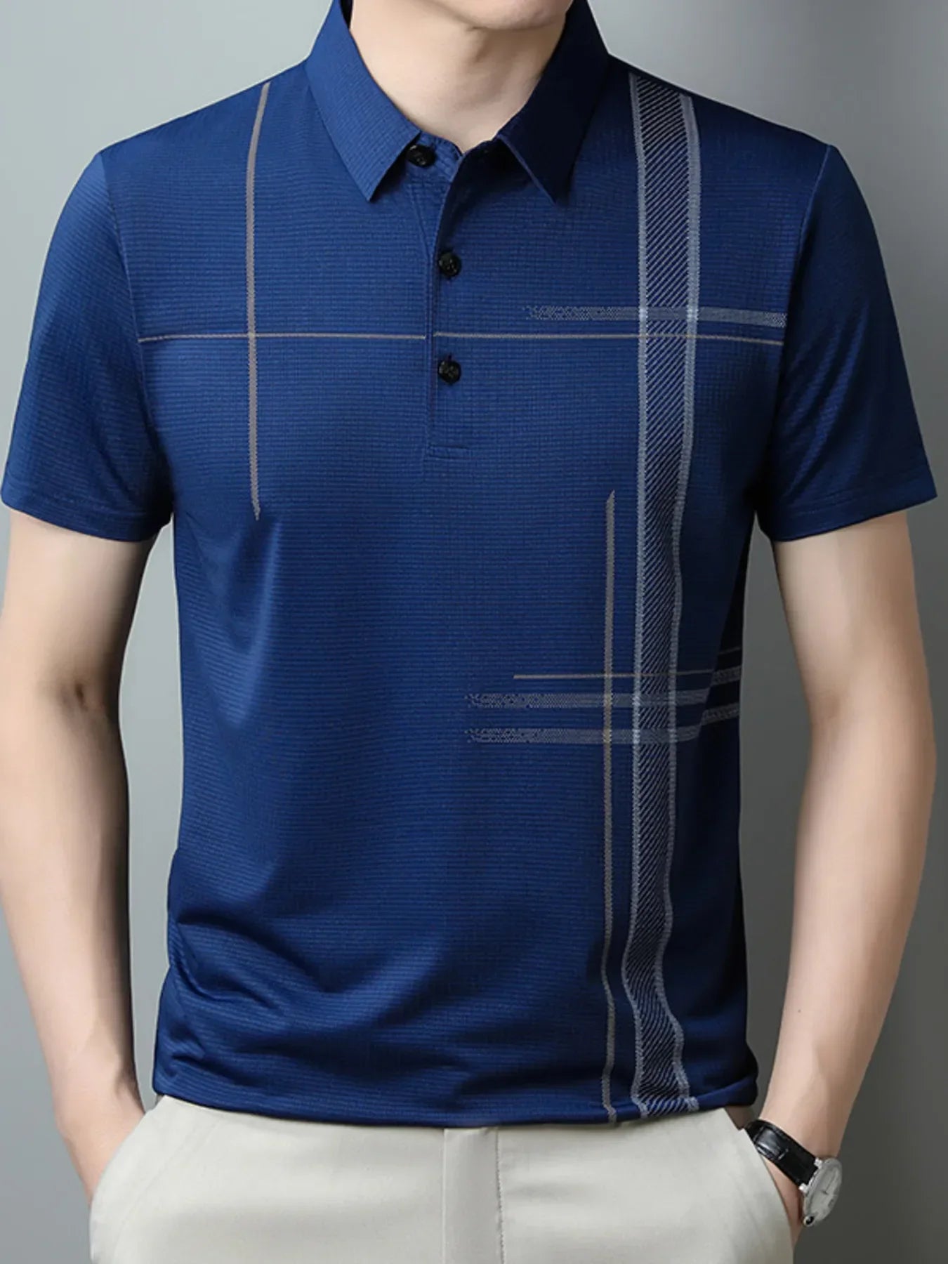 Men's Plus Size Short Sleeve Business Casual Polo Shirt