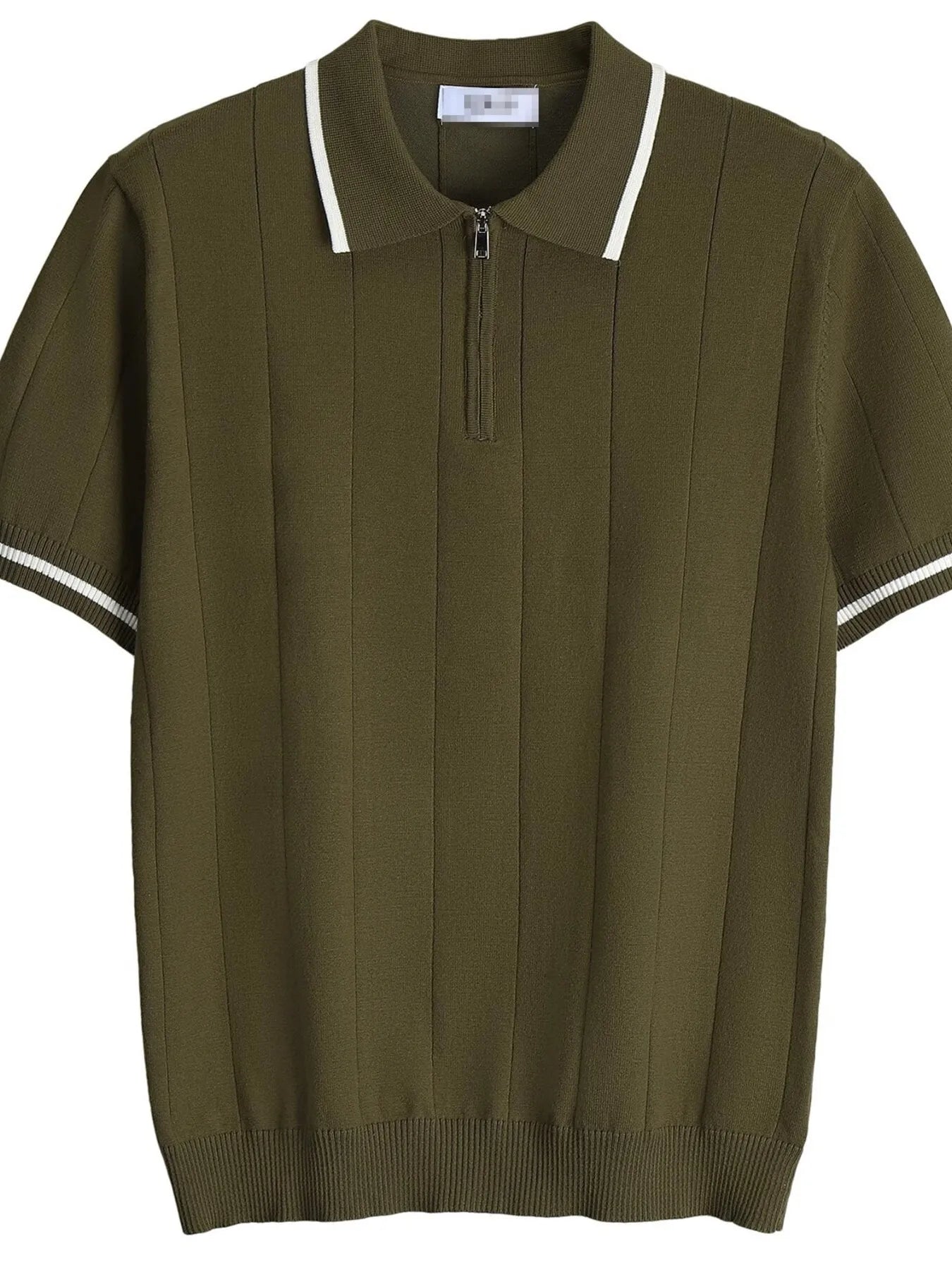 Men's Full Size Classic Zip Collar Short Sleeve Polo Shirt Plus Size