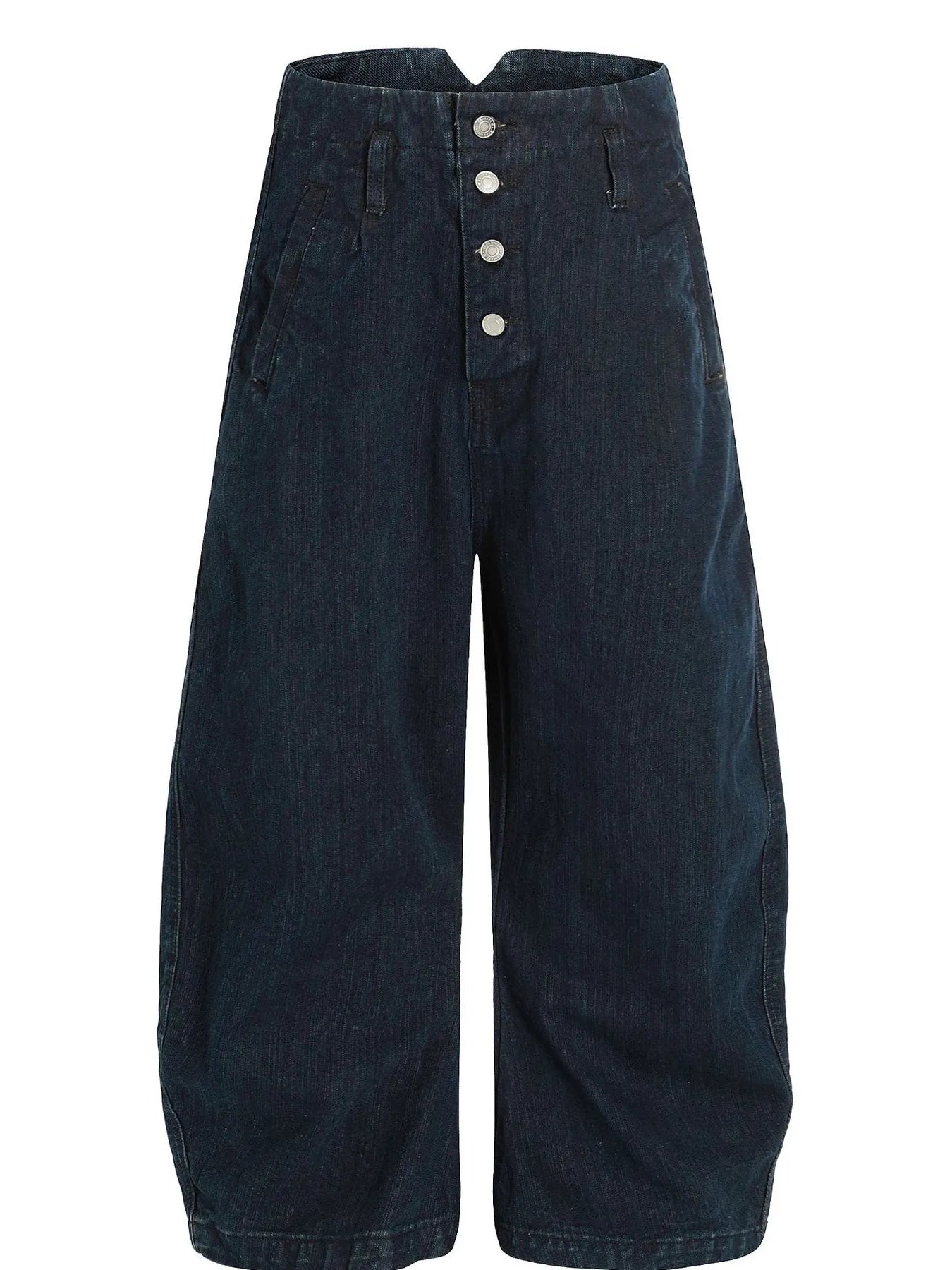 Men's Washed Button Fly Curved Jeans
